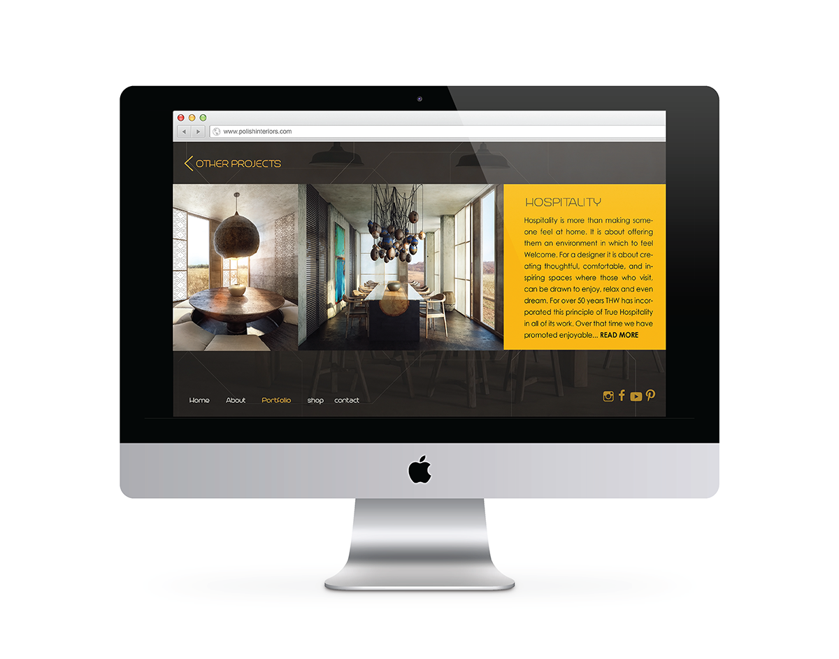 Adobe Portfolio Interior design magazine brochure coverdesign black yellow polish interiors