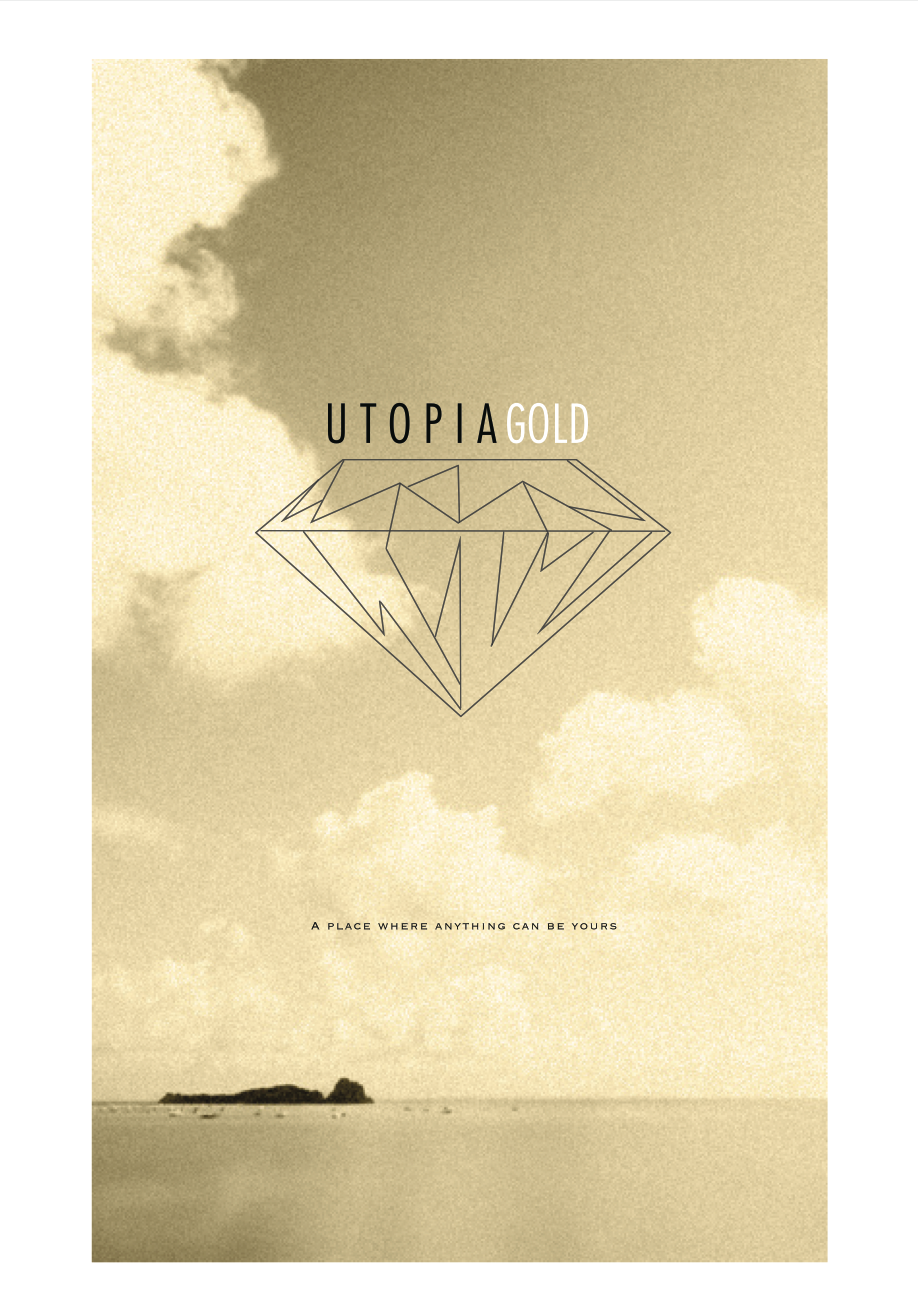 brand utopia gold logo poster Airline Ticket Travel paradise Student Brief Second Year