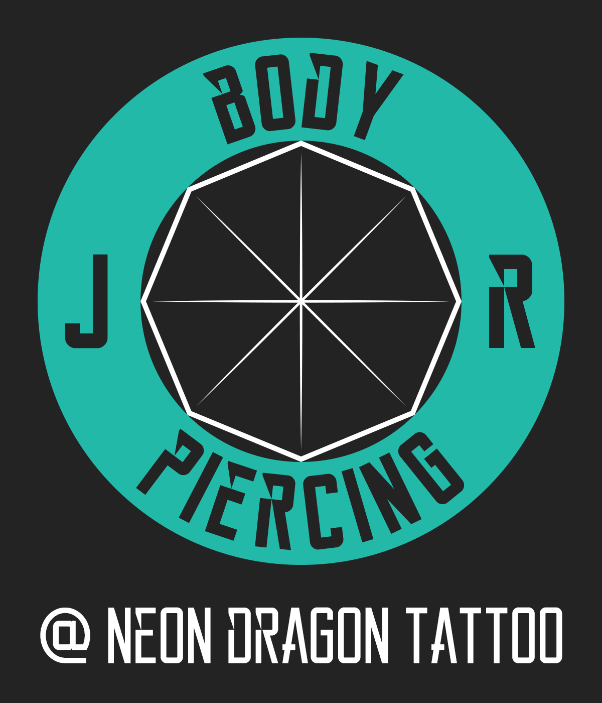 logo piercing neon dragon PJC Designs