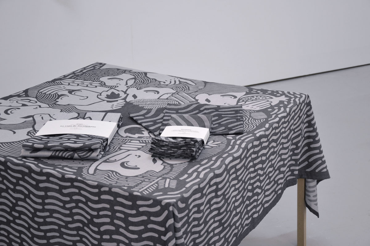 weaving myth jacquard Tablecloth grey ILLUSTRATION  Packaging pattern textile fabric