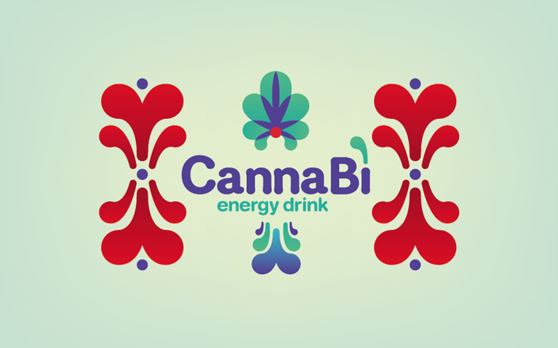 energy drink  pattern graphic colours canna bì cannabis packaging design