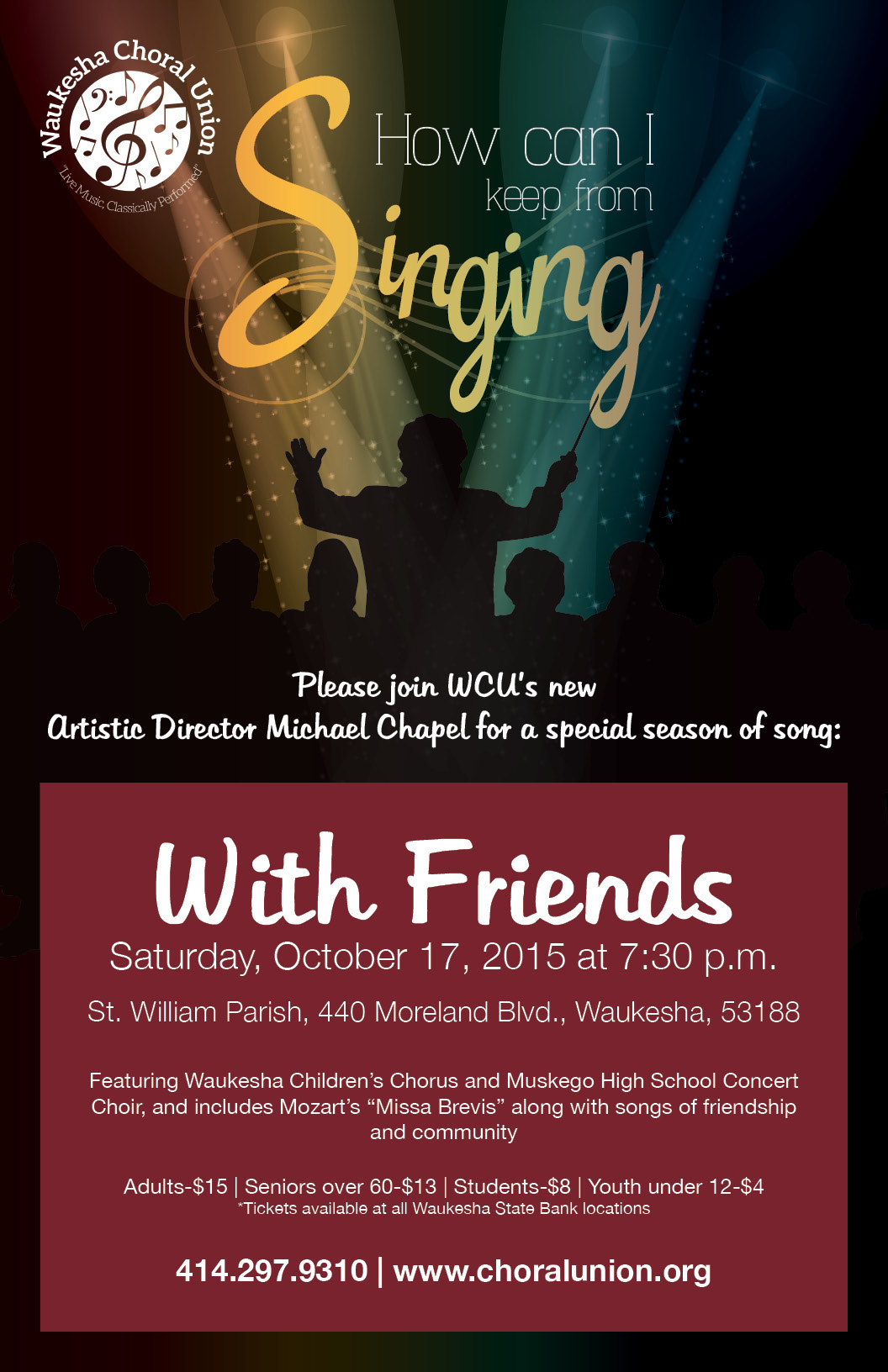 waukesha choral union poster Season Brochure postcard