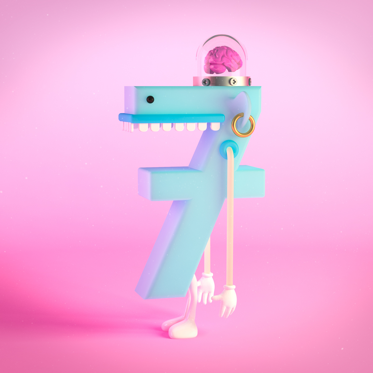 ilustracion 36daysoftype numbers colorfull art toy 1 2 3 4 5 6 7 8 9 lobster wings girl ring long arms