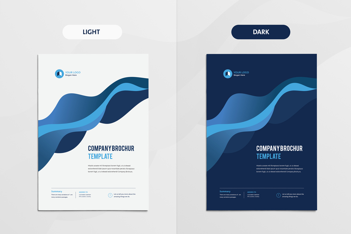 a4 blue brochure brochure design business clean Company Brochure corporate creative design