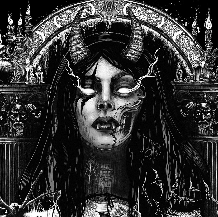 cover album Cristina Scabbia julia art Lacuna Coil metal merch metal music skull tattoo tshirt Tshirt Design