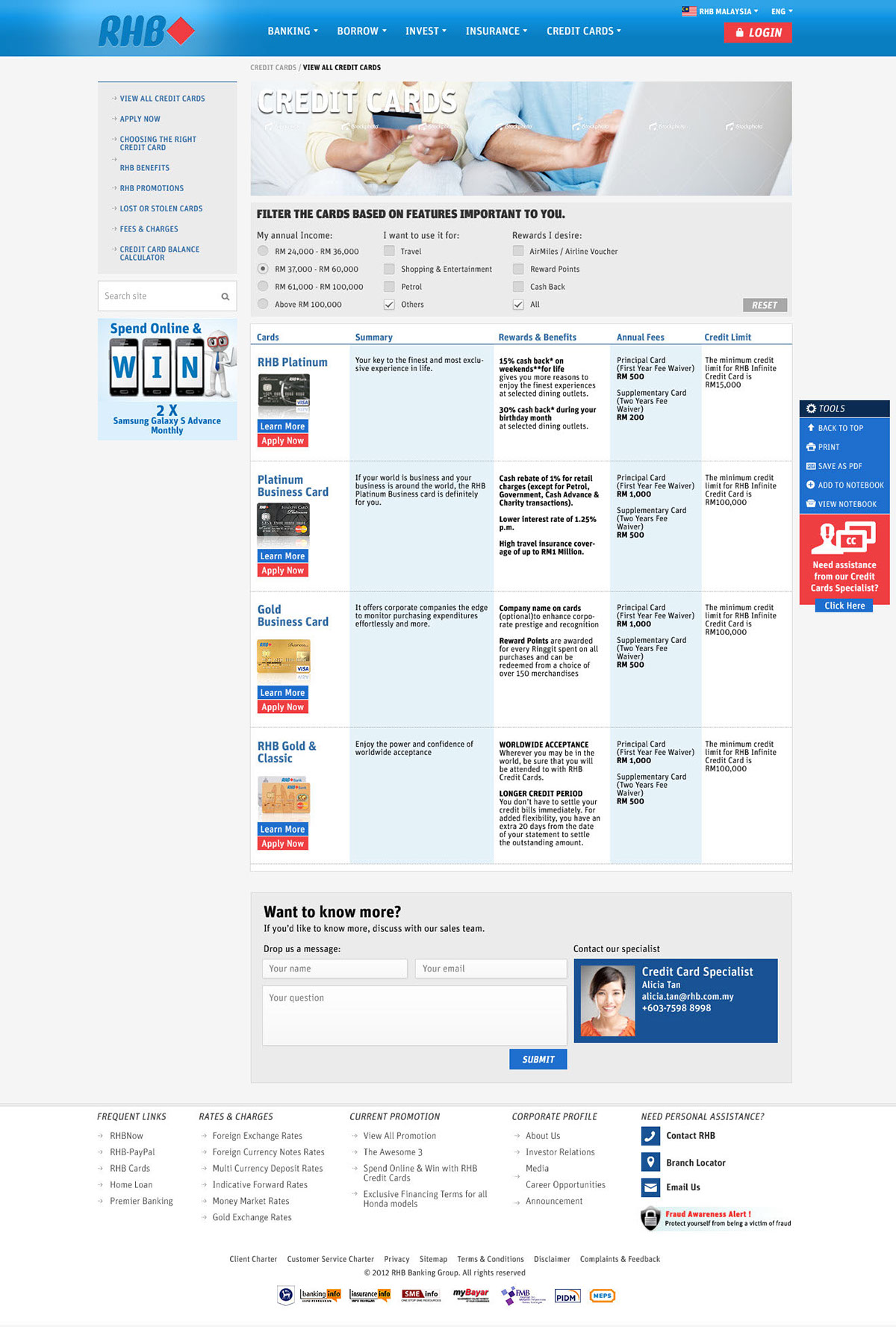 rhb Web revamp design blue Bank UI