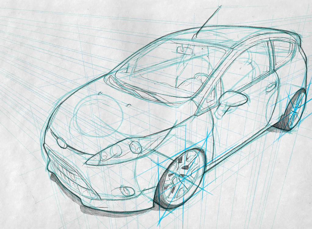 car tutorial car tutorial drawing cars sketching cars Perspective ford focus sedan automobile car design