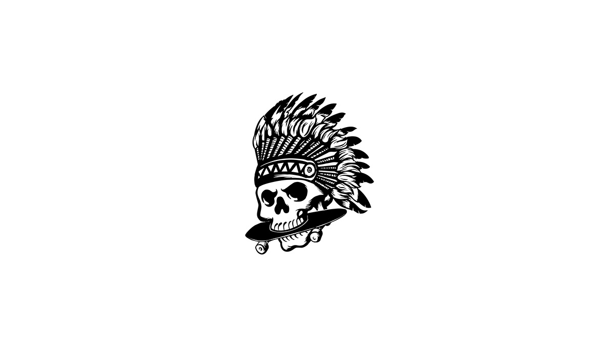 branding  logo longboarding RESTYLING skull vector