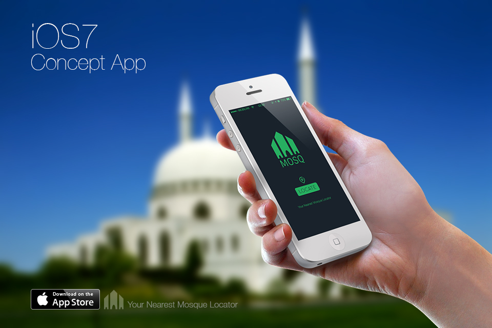 UI ux mobile app concept iphone ios7 islamic
