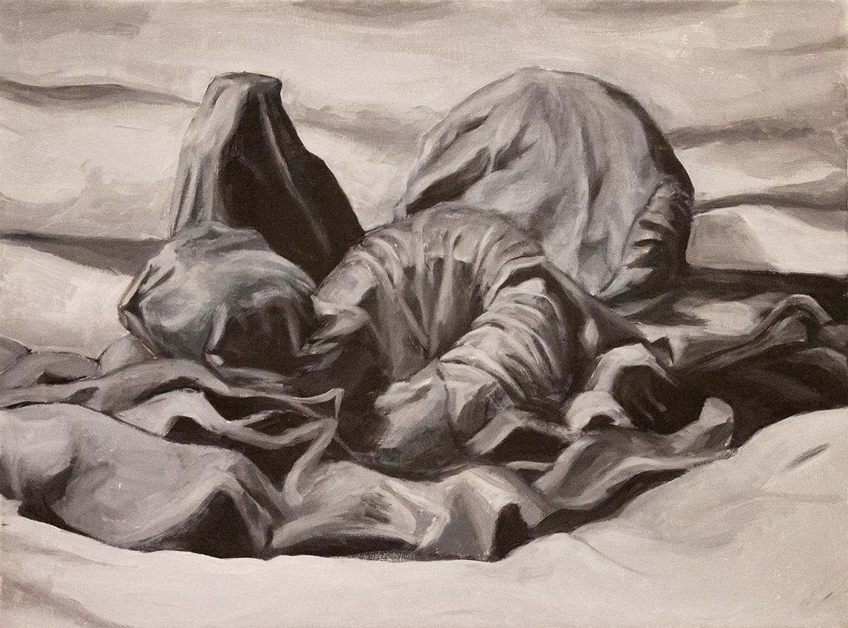 charcoal Oil Painting still life
