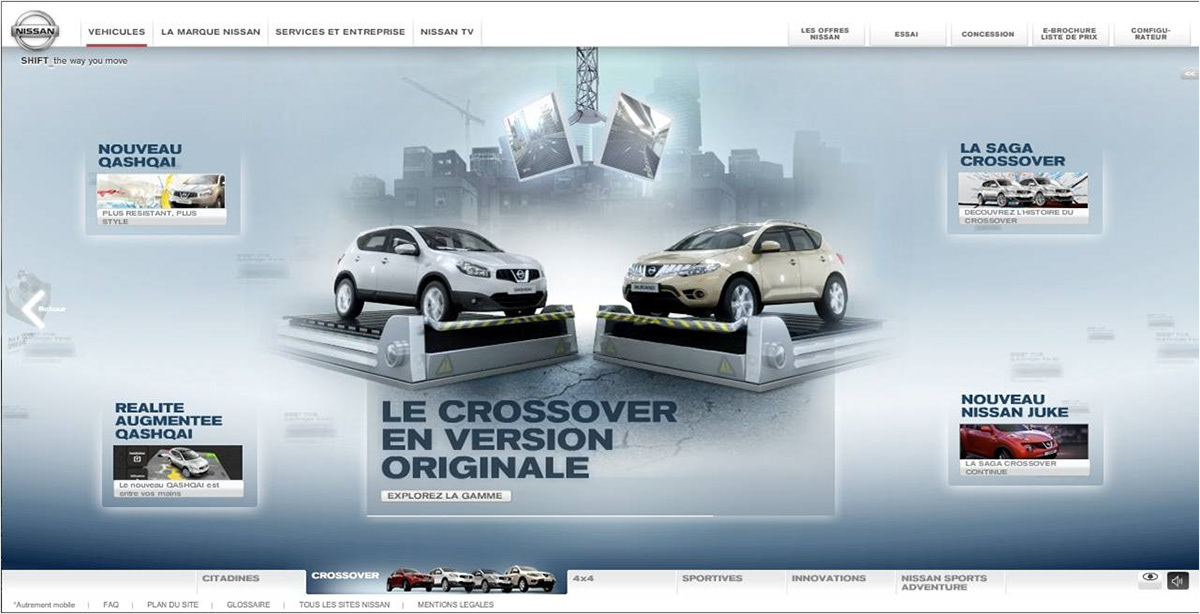 Nissan Brand Content design European digital platfor Storytellling UI ND
