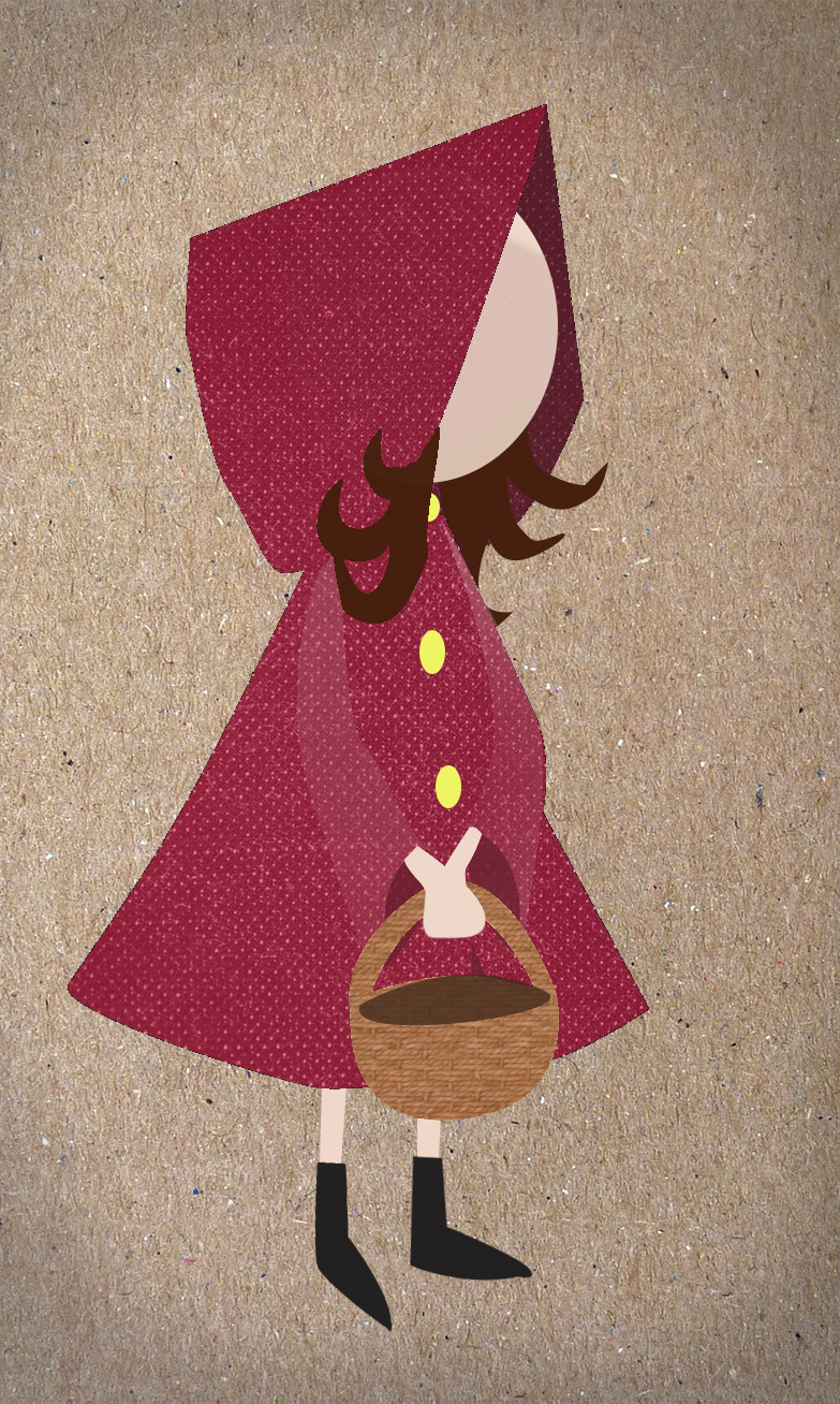 fairy-tale characterdesign LRRH little red riding flat design Character no eyes