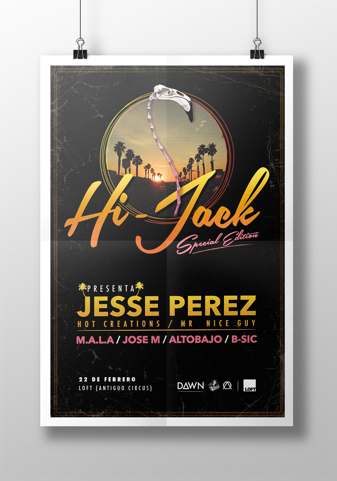 Hi-Jack House music party poster