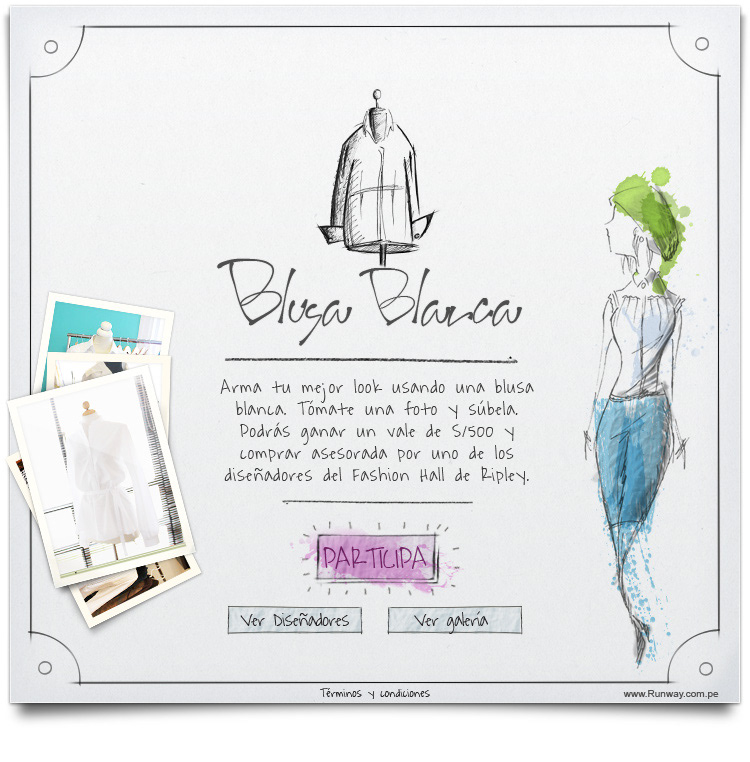 blusa blanca fashion draw app aplication ripley