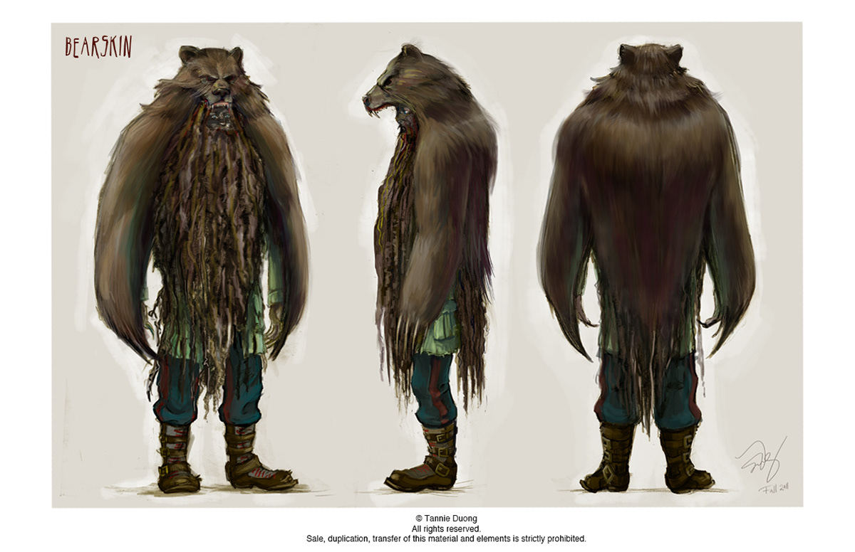 bear skin bearskin devil brothers grimm fairytale Visual Development concept art Character story digital