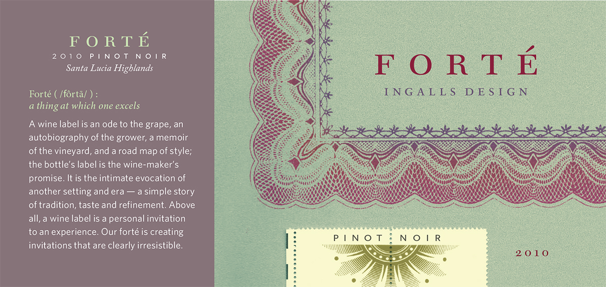 wine epitome FORTE pinot noir Label ingalls design Promotional Holiday