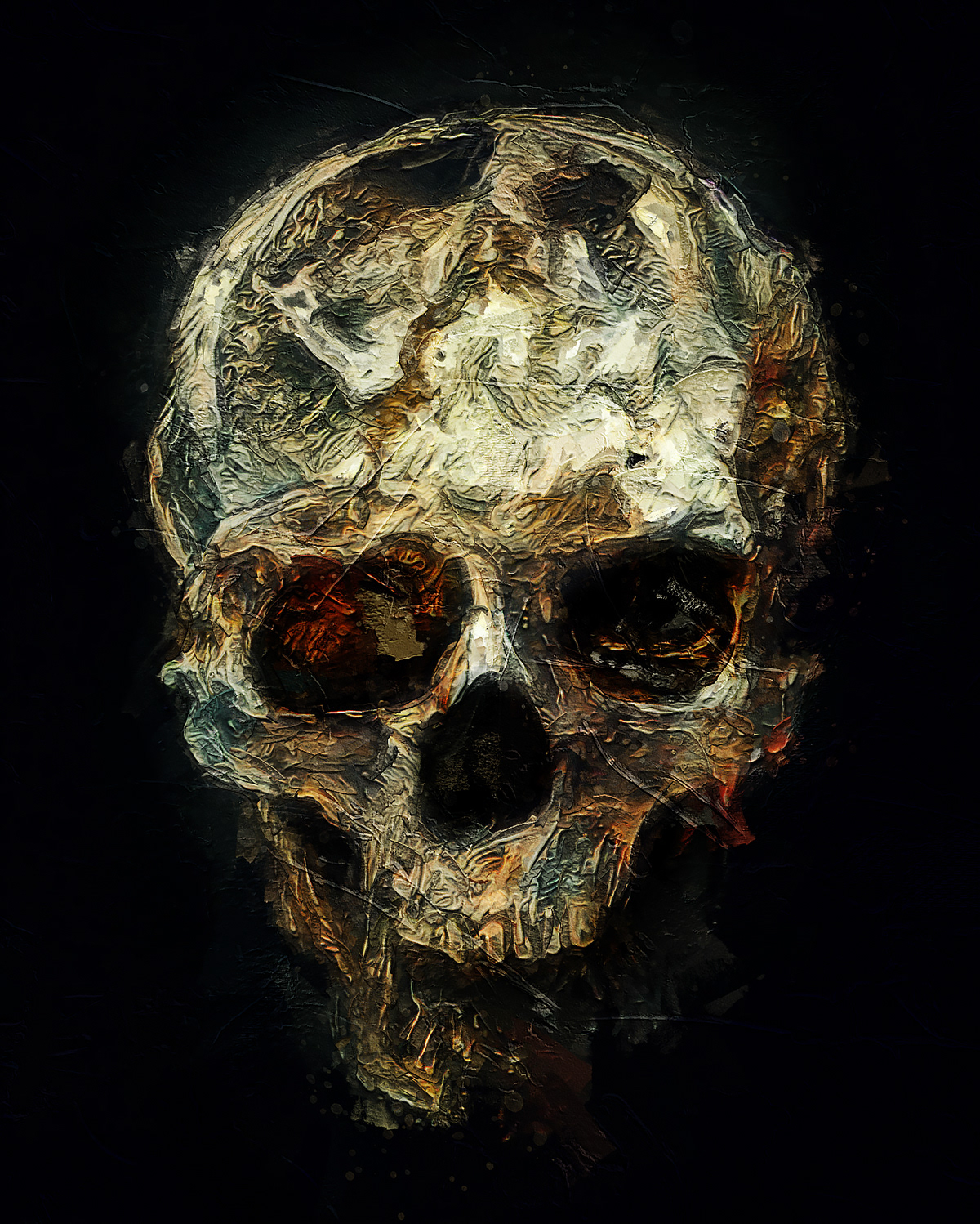 ai art artificial intelligence billelis gothic ILLUSTRATION  machine learning painting   skull skulls