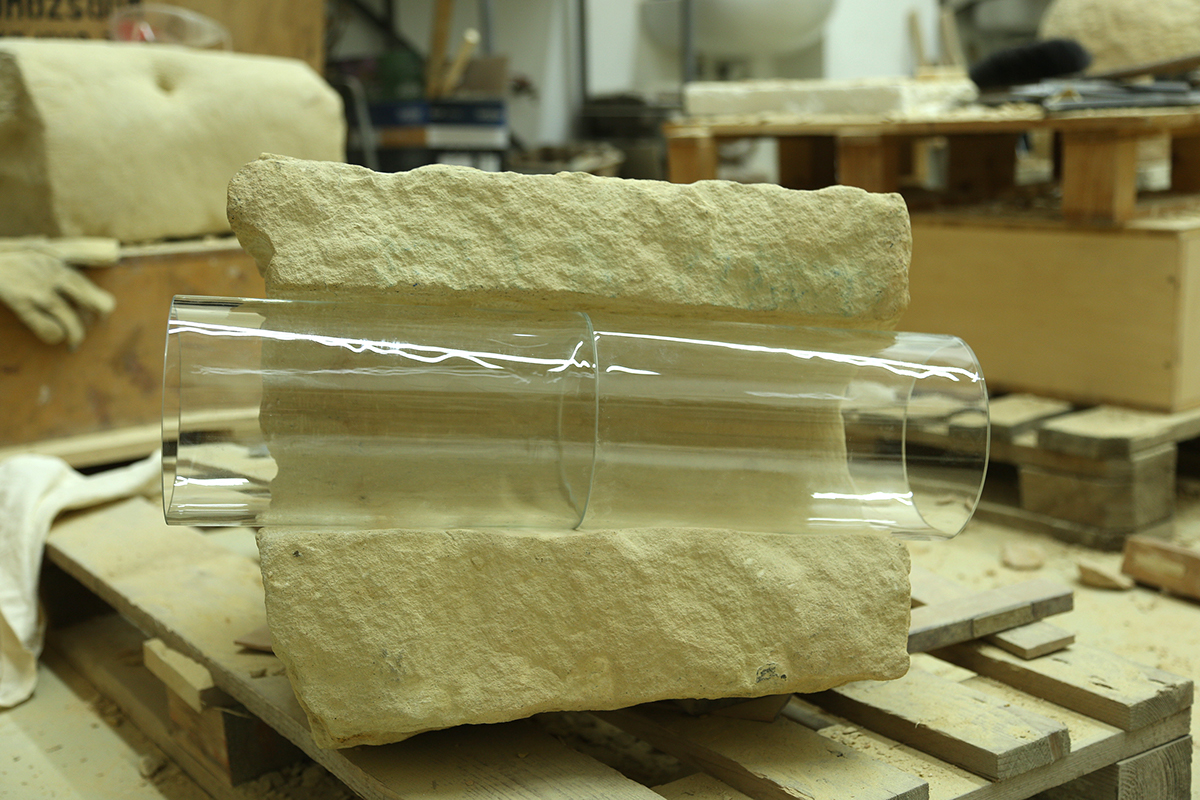 silicon glass rock sandstone combined technique cylinder conceptual