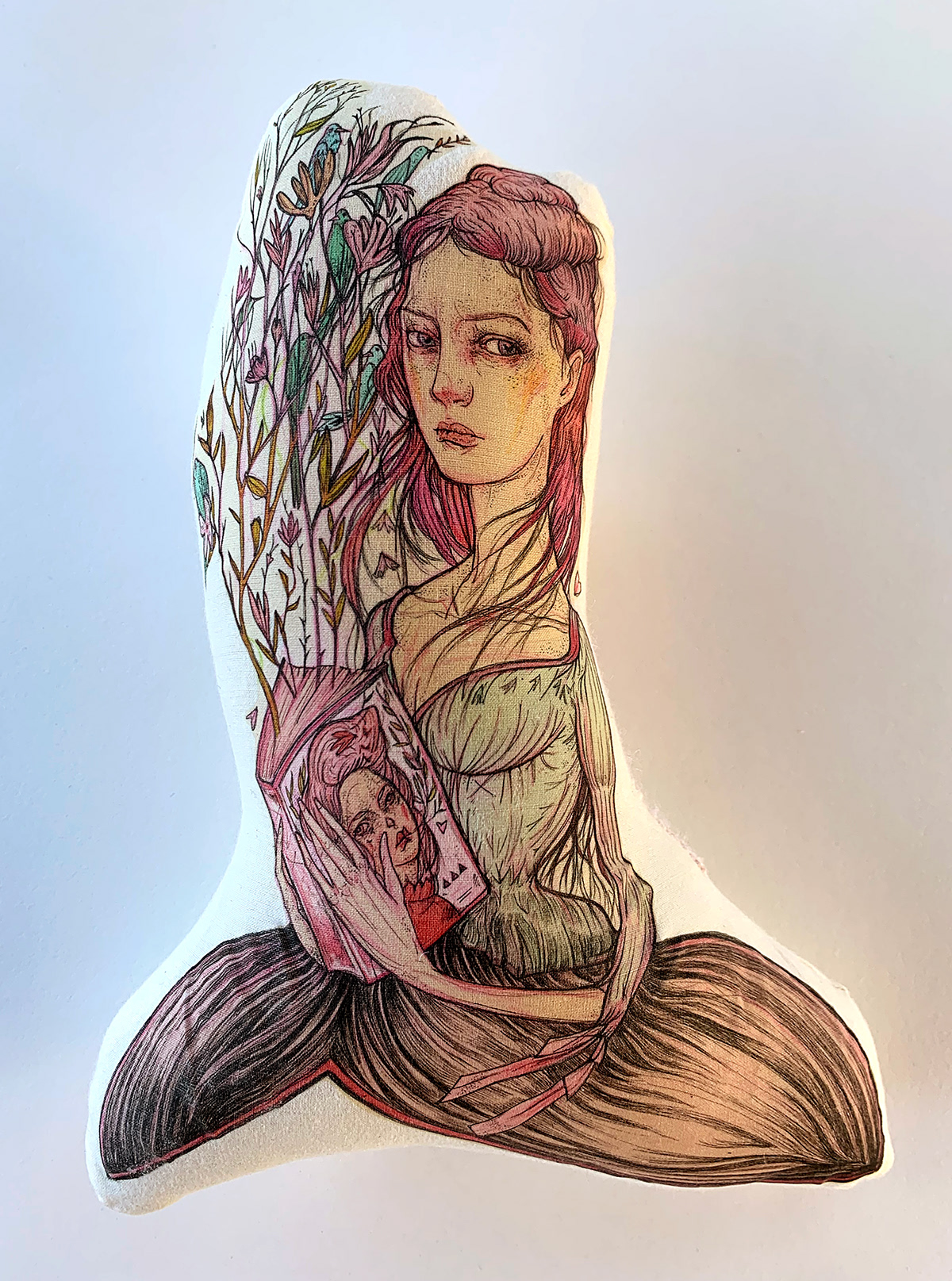 art Character design  Drawing  Ghosts gothic handmade ink plush stuffed women