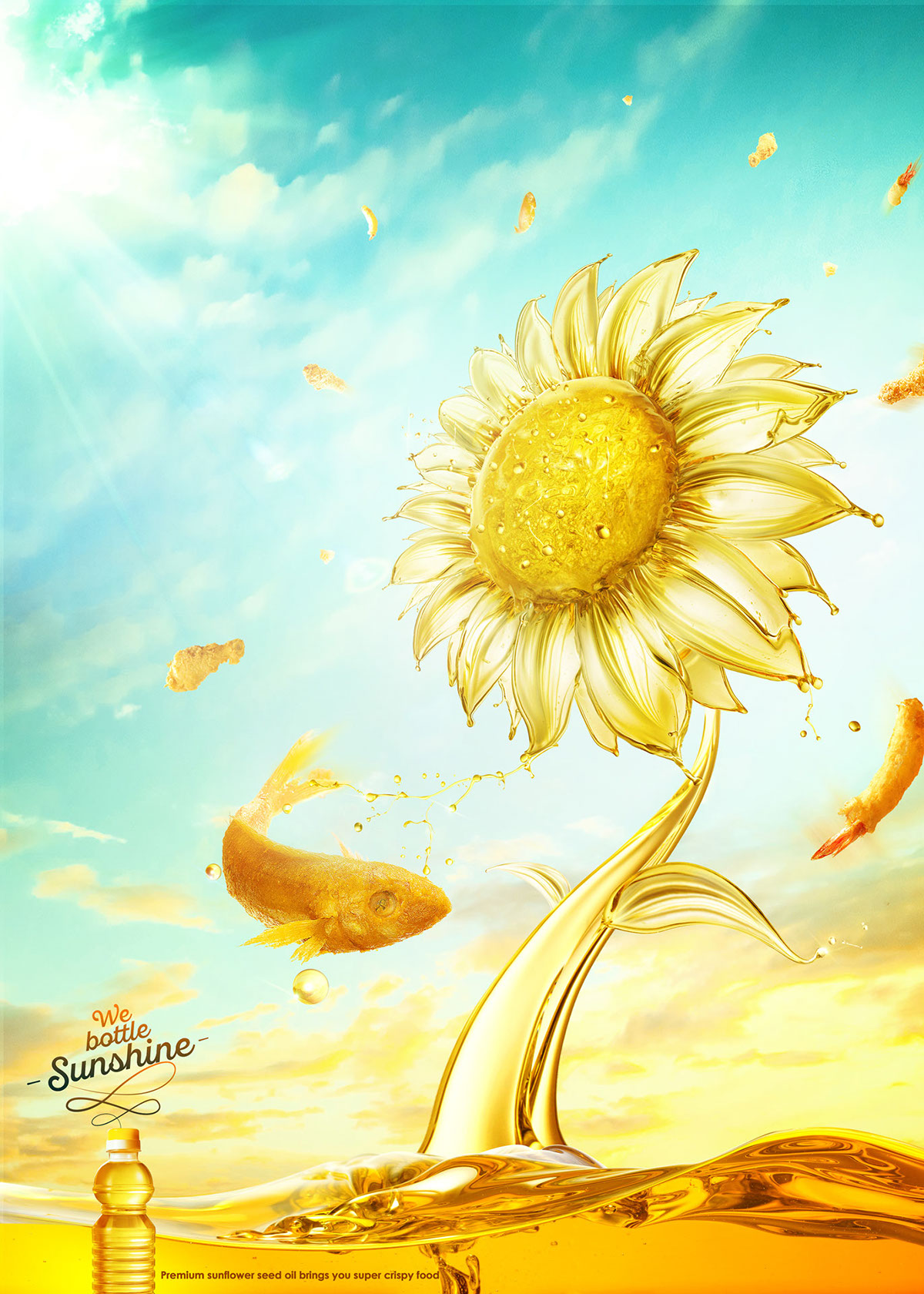 sunflower team TEAMWORK idea Sun cooking_oil_food_stylist_commercial_photographer_advertising_liquid_yellow_vietnam_ideas_creative_sunshine_flower_sky_splashing