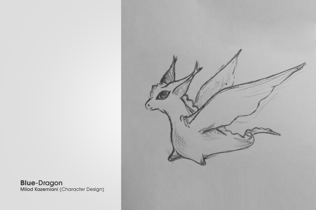 blue dragon Milad Kazemiani Virgole Art Studio Character design  ILLUSTRATION 
