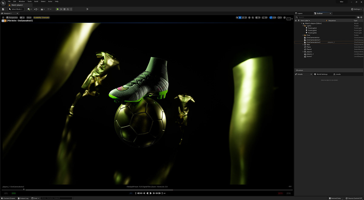 3D Advertising  animation  Nike shoes Unreal Engine visualization