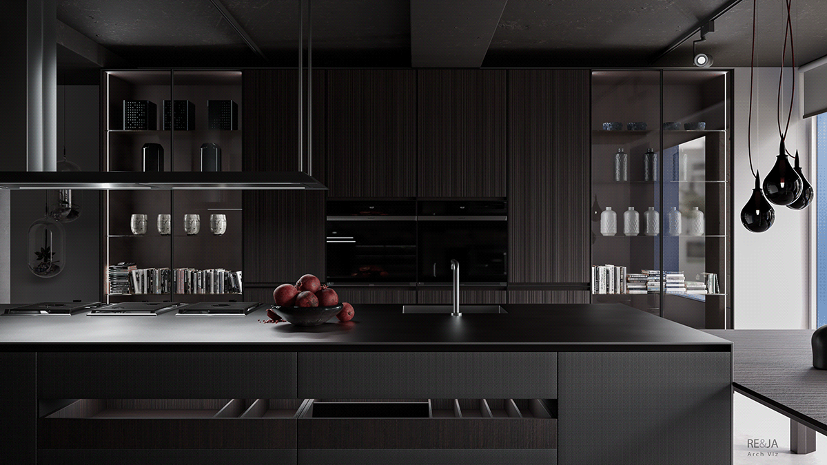 CGI architecture archviz 3ds max kitchen design furniture design  vray render Render interior design  noia