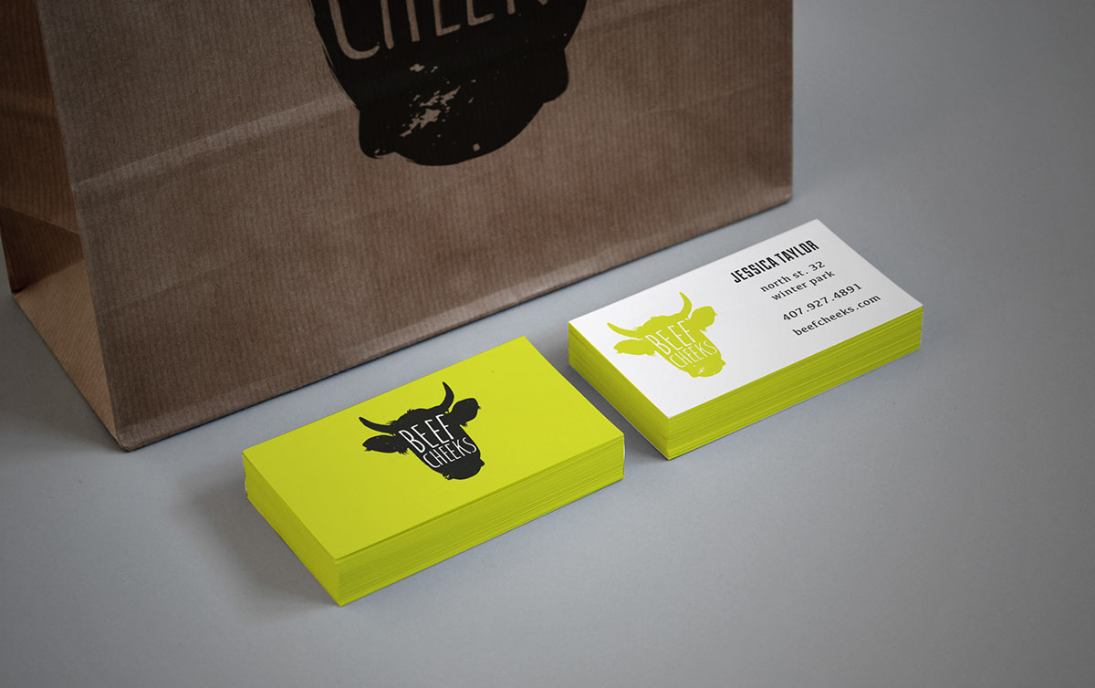 beef cheeks restaurant gastro pub identity packaging stationary logo