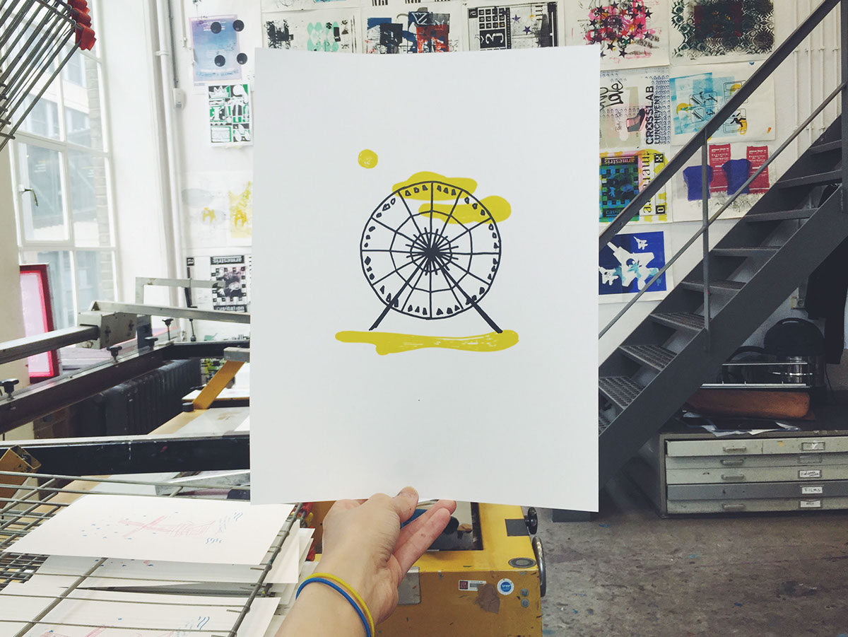 silkscreen serigrafi wheel Ferris Wheel