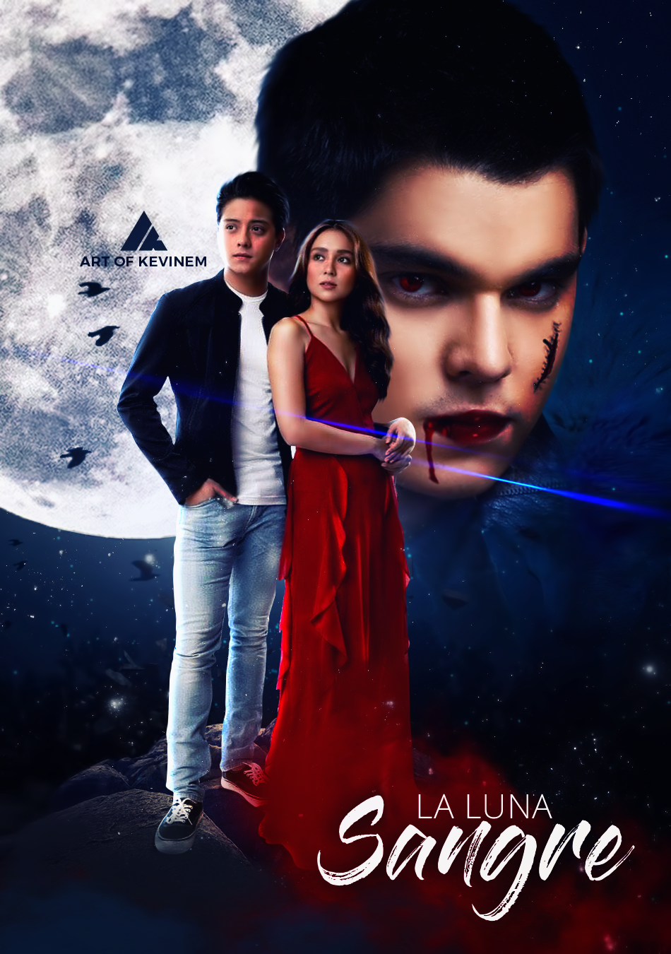 La Luna Sangre Daniel Padilla richard gutierrez Star Creatives abs-cbn Kathryn Bernado vampire wolf Photo Manipulation  movie poster