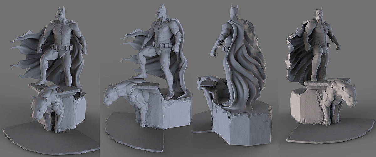 batman dark knight caped crusader 3d print painting Sculpt Action Figure toy