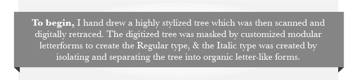 Forestwood  Type design  Casey Webb  font  type  forest  tree  branch organic Type Specimen custom type Typeface experimental Nature