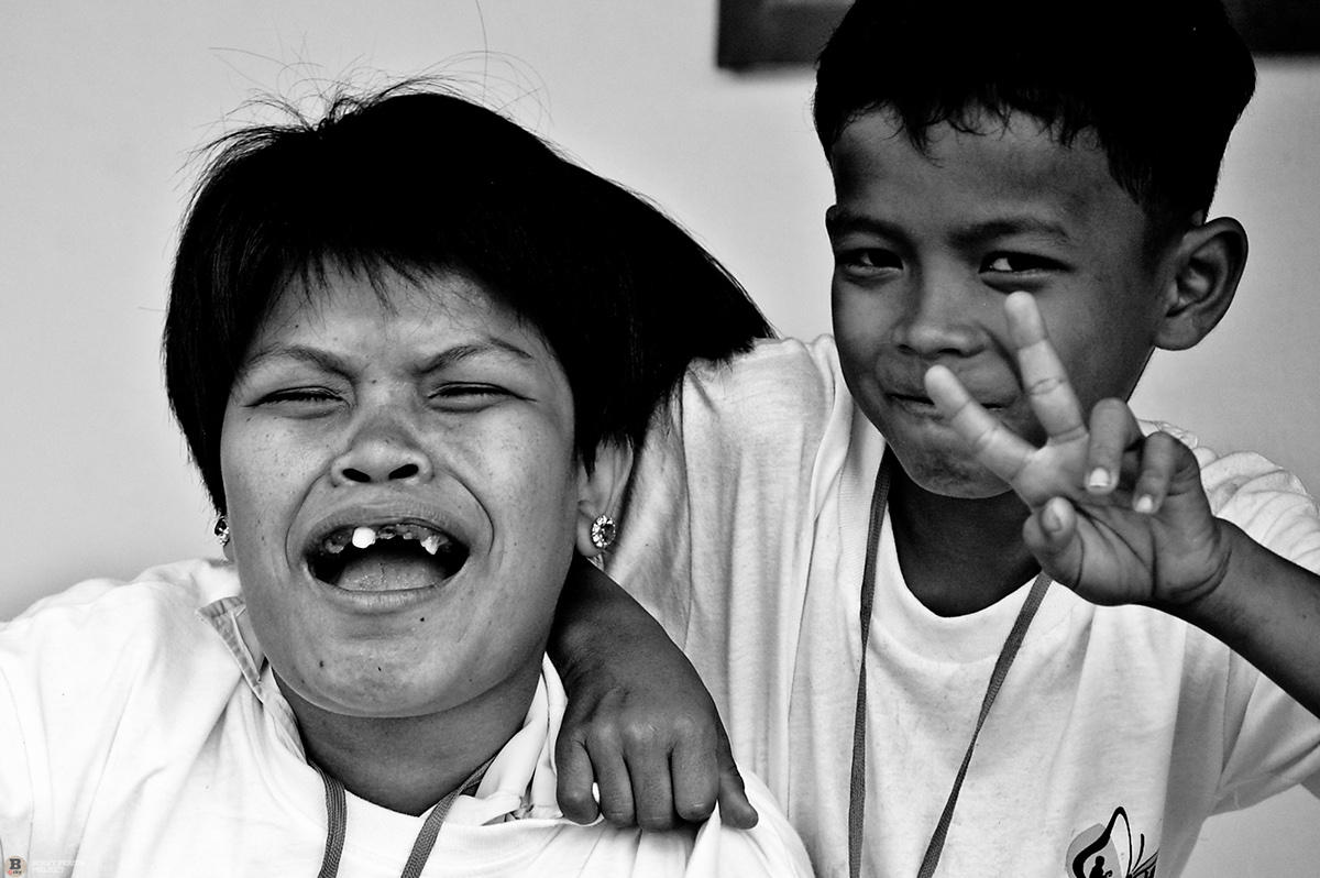 portraits Cambodia black and white people