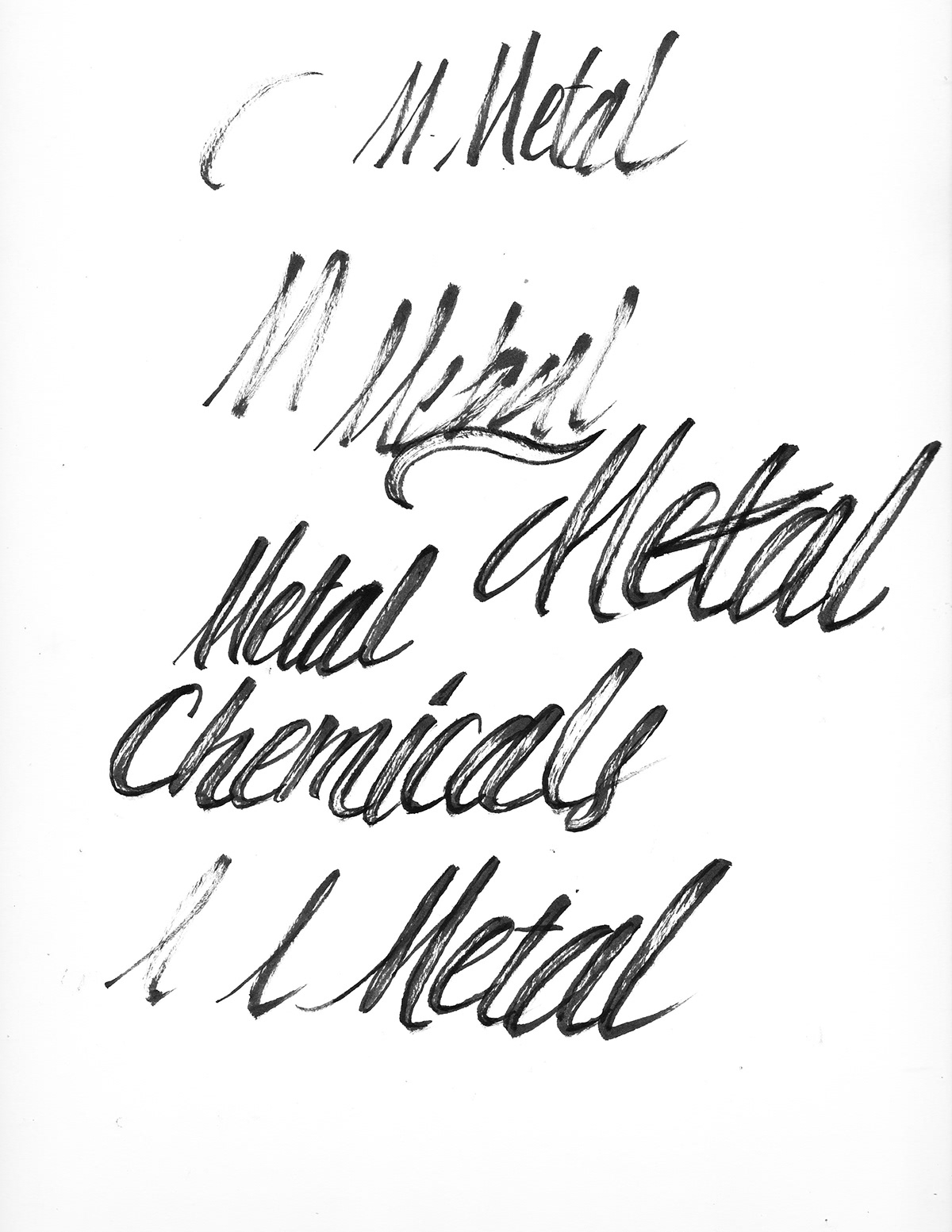 metal death magazine brutal chemicals brush pen Pentel