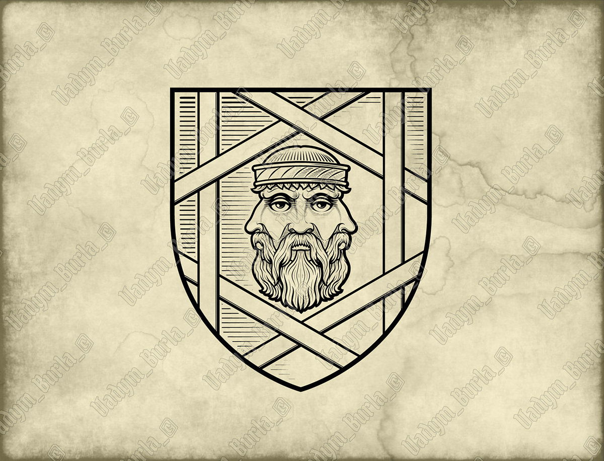 crest coat of arms heraldry heraldic vector etching wappen shield elf