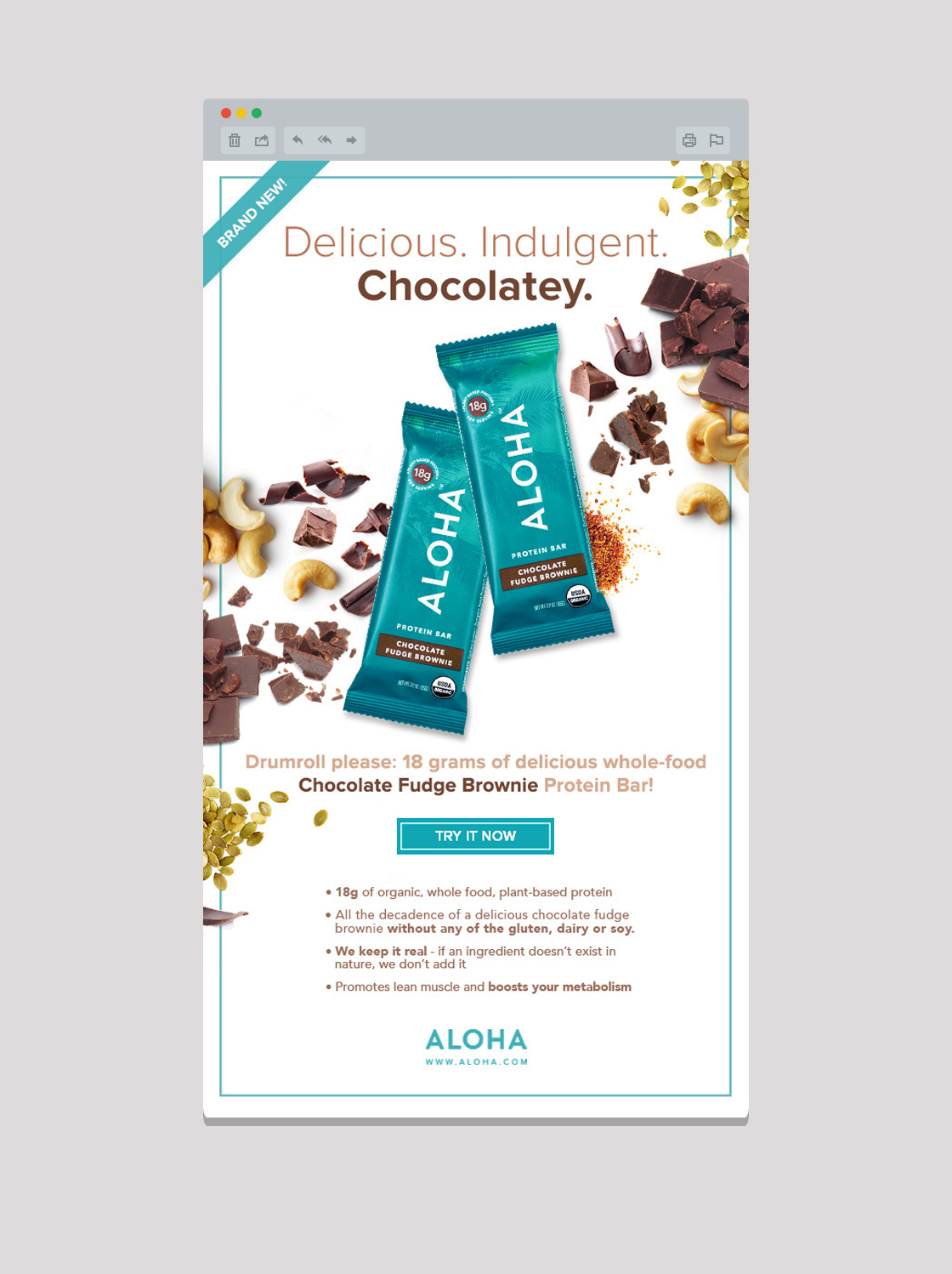 aloha Health Wellness Email Promotional protein Plant-Based superfood tea dessert