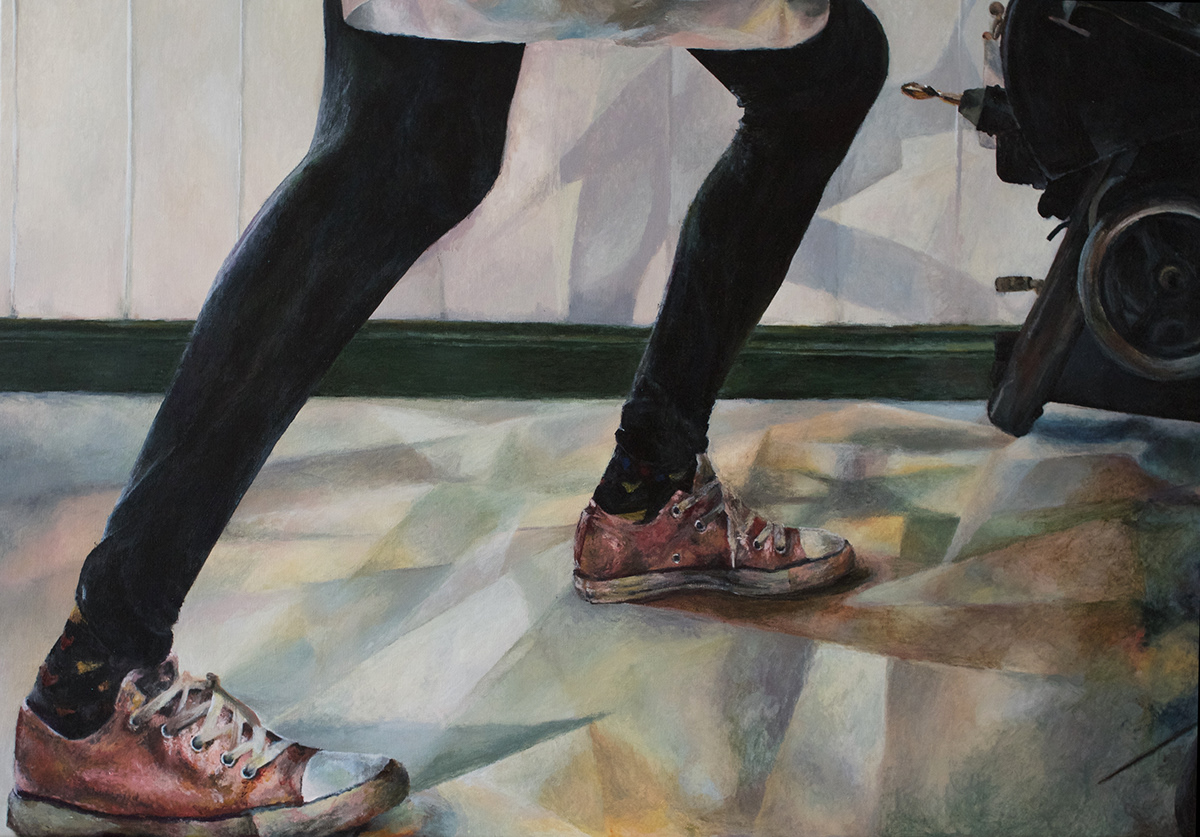 Crop of feet in a room of high levels of volatile organic compounds Alexandra Gould