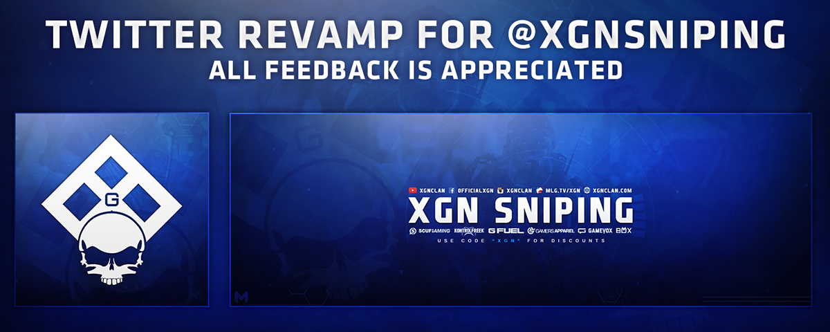 gfx graphics design XGN Cod Gaming twitter headers Headers youtube YouTube banner avatars avis