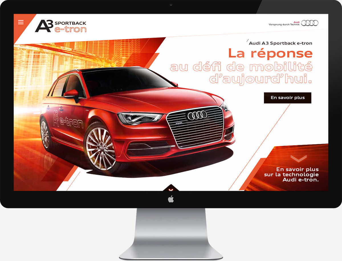 Audi a3 e-tron Webdesign