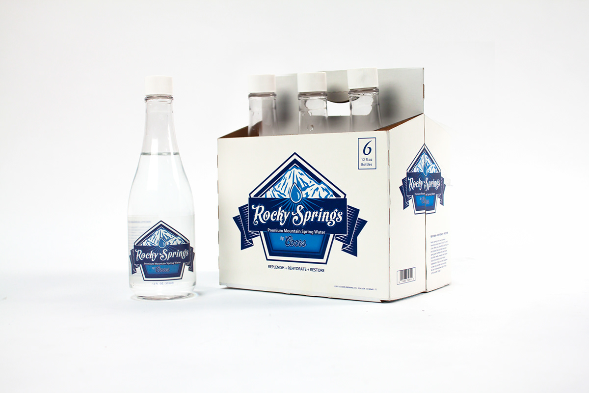 Adobe Portfolio rebranding remarketing coors productdesign waterbottle water Packaging 6pack