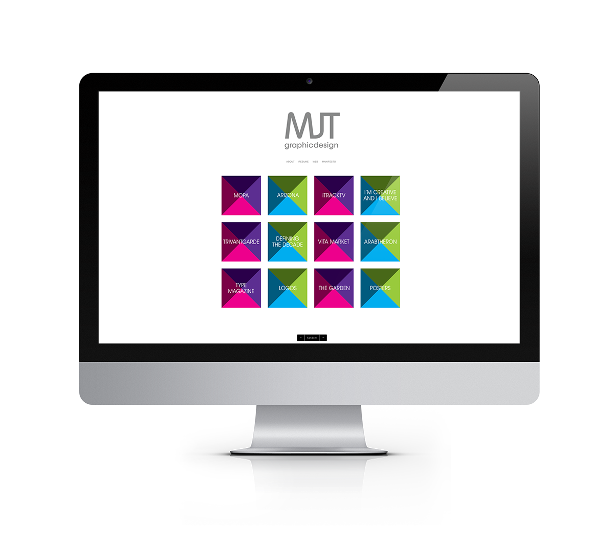 Self Promotion identity Resume Business Cards MJT Graphic Designer colorful squares logo Website Promotion me mockups pattern