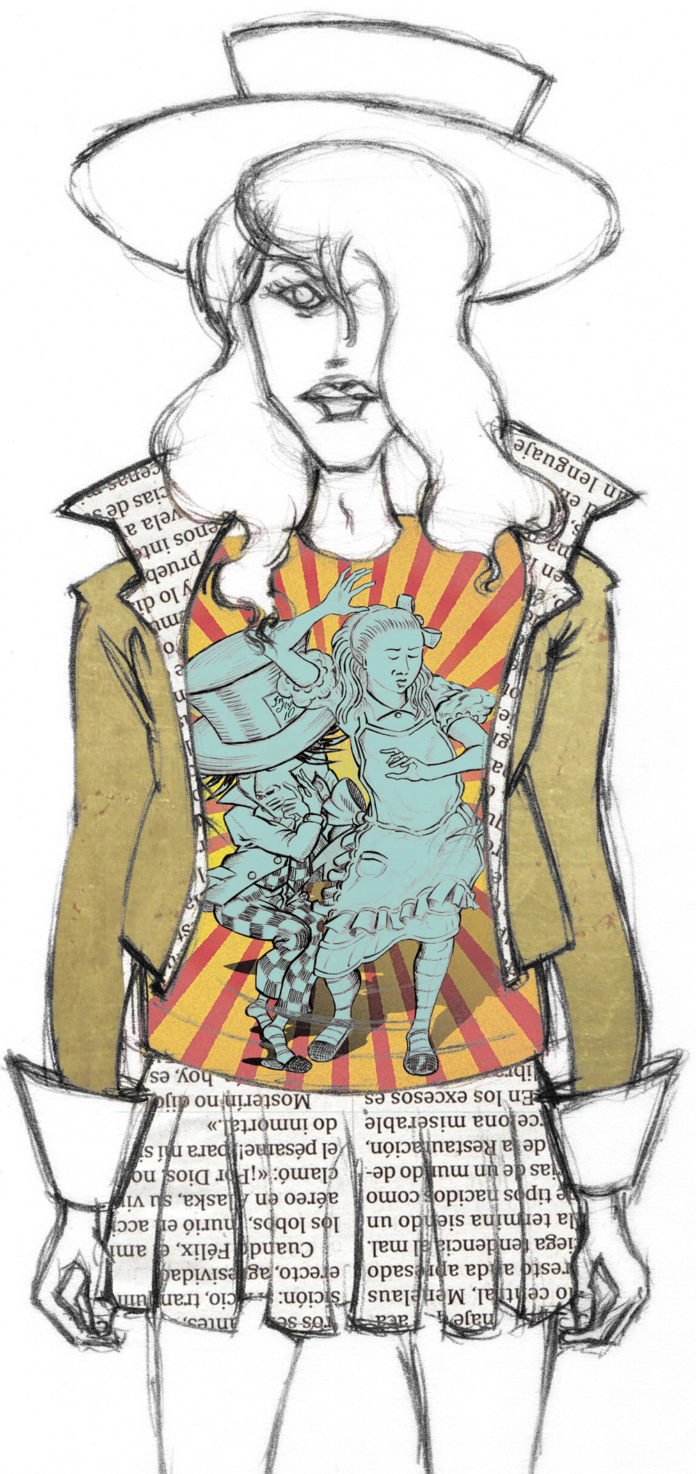 alicia en el pais de las maravillas mad hutter t-shirt diseño subterráneo fashion illustration