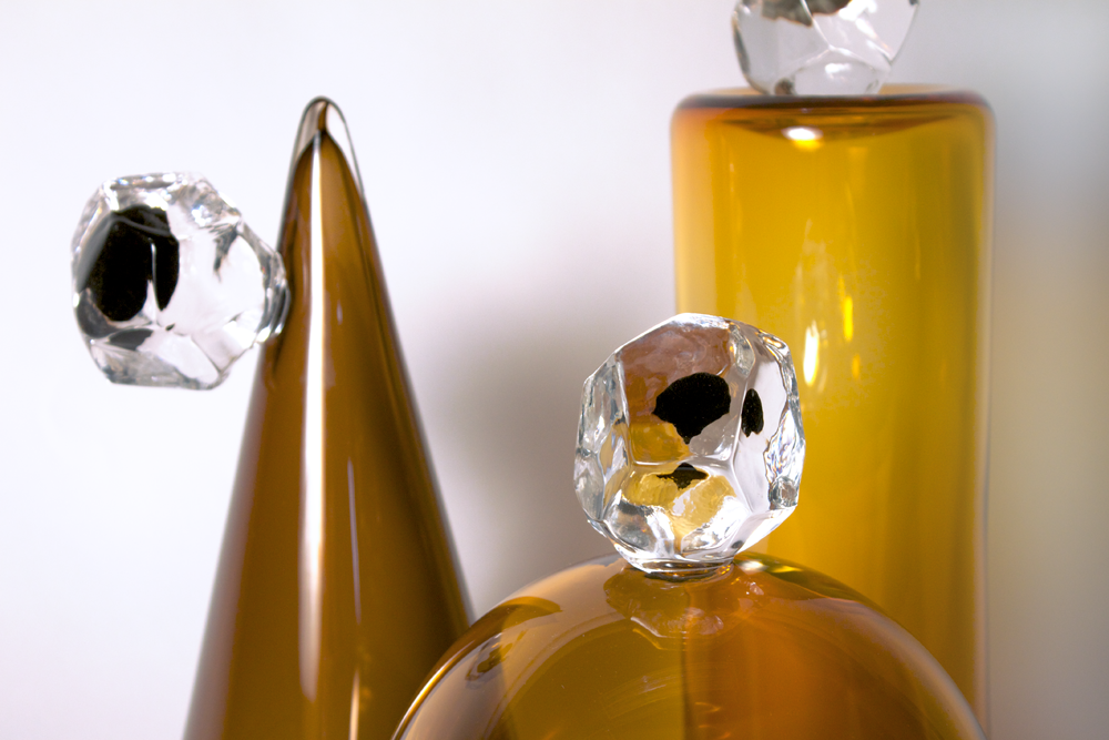 glass vessels gold topaz Amber modern