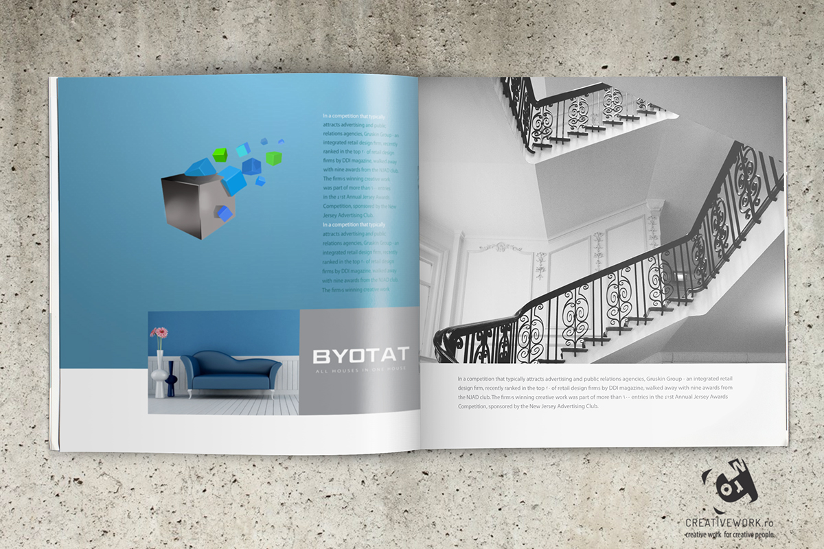 real eastate byotat square profile brochure design template