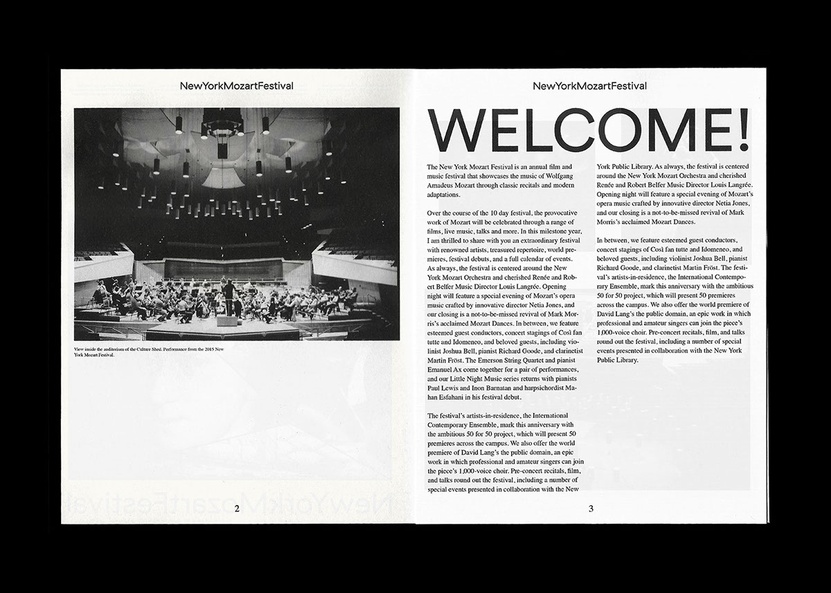 mozart festival Website New York print