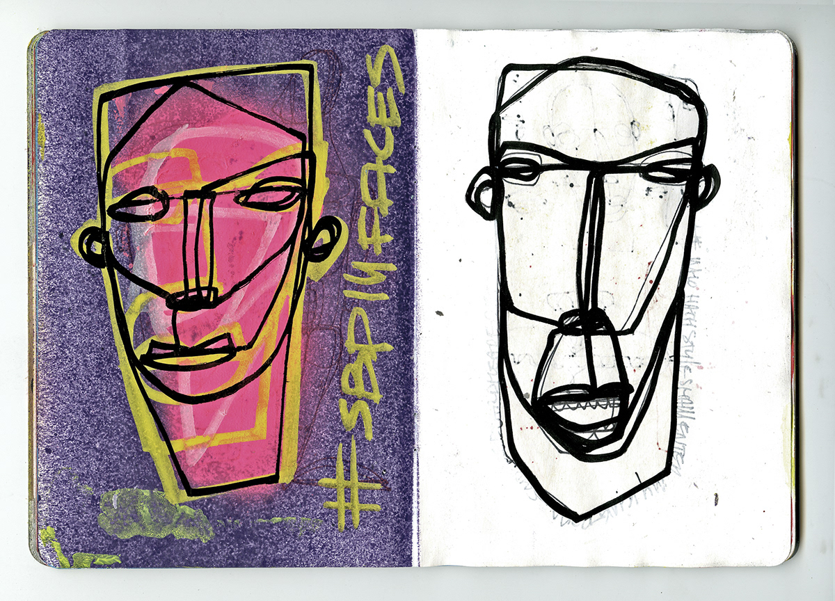sketchbookproject sbp2014 sketches drawings sketchbook tour exposition fluor Marker spraypaint acryl