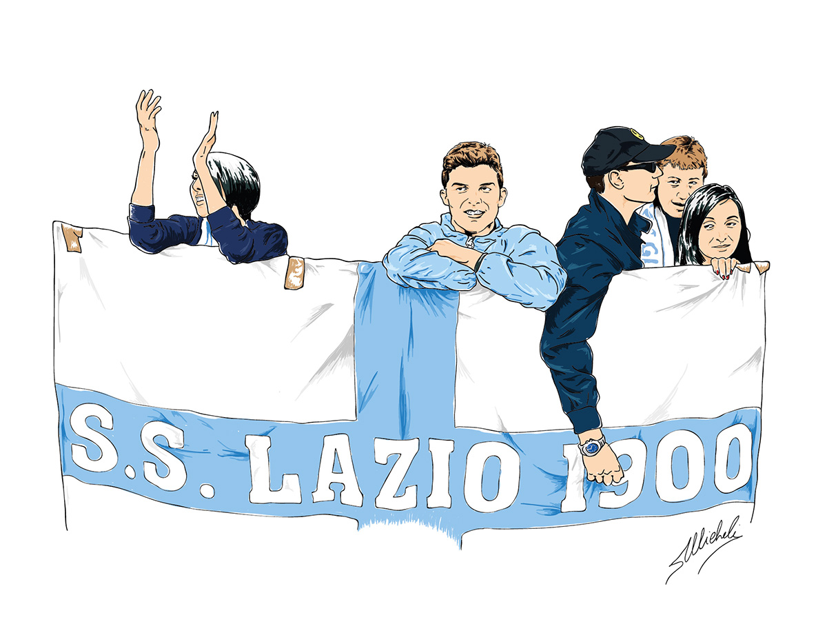 flag banner Lazio ultras supporters