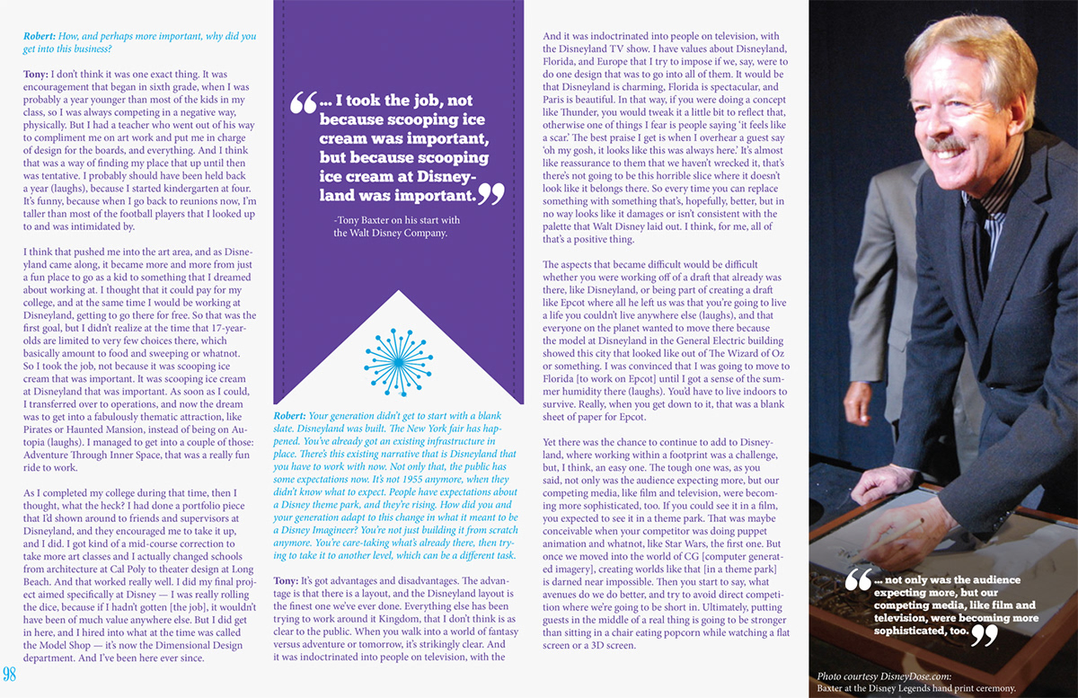 Full Sail GRDBS October2015 magazine article disney Tony Baxter imagineer interview