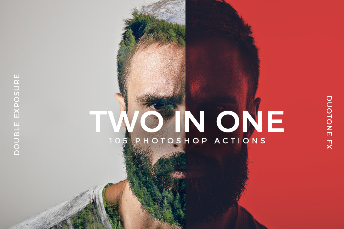 double Exposure duo tone Duotone actions photoshop plugin presets spotify Hipster model Freelance modern bundle