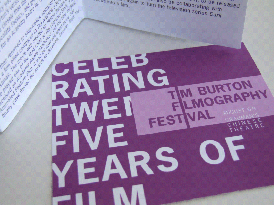 Tim Burton Movies film festival mailer